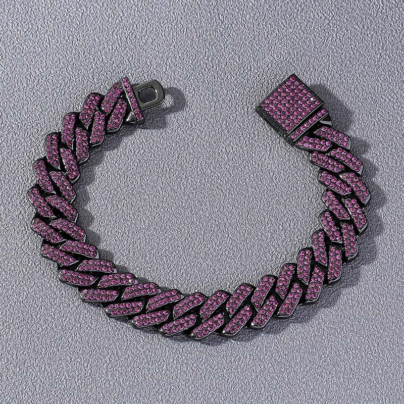 14mm Iced Out Miami Cuban Bracelet In Black Gold With Street Luxury Shine - Image 5
