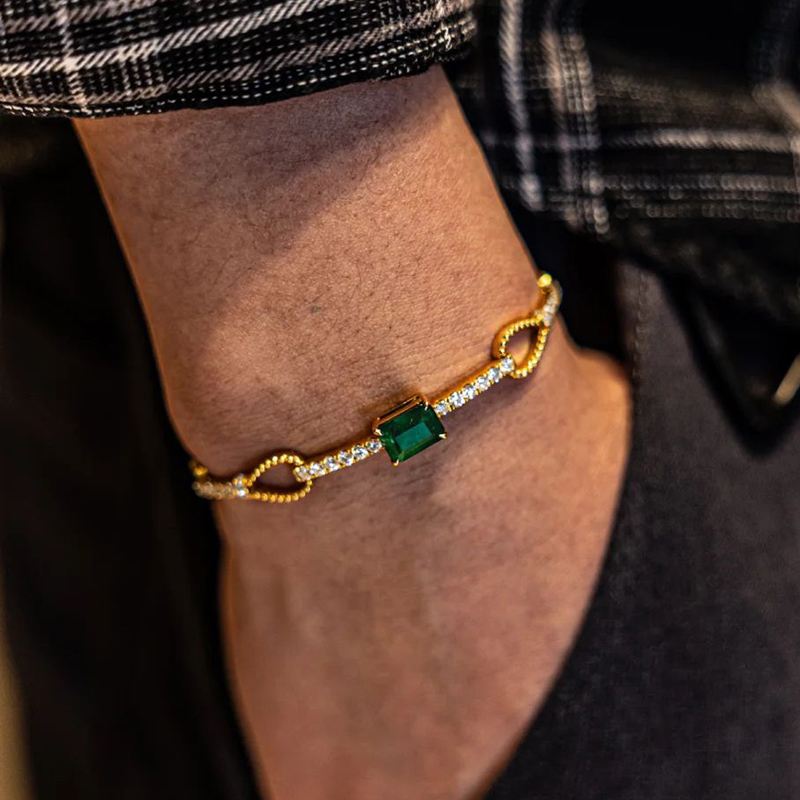 Emerald Knot Open Bangle Bracelet Bold Statement Style With Street Luxury