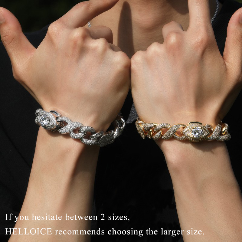 Iced Out Devil Eye Various Planets Cuban Bracelet With Street Luxury Shine - Image 3