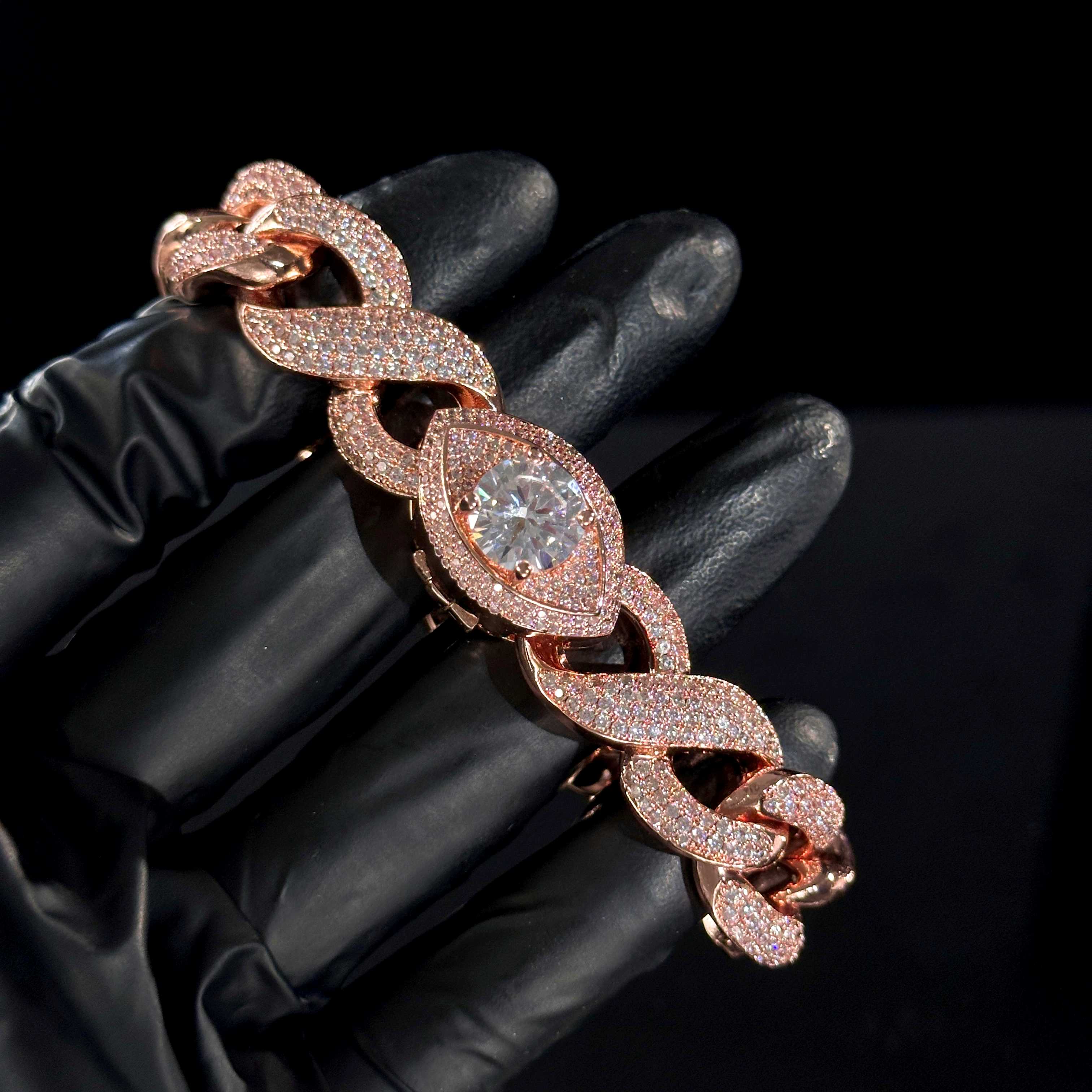 Iced Out Devil Eye Various Planets Cuban Bracelet With Street Luxury Shine - Image 5
