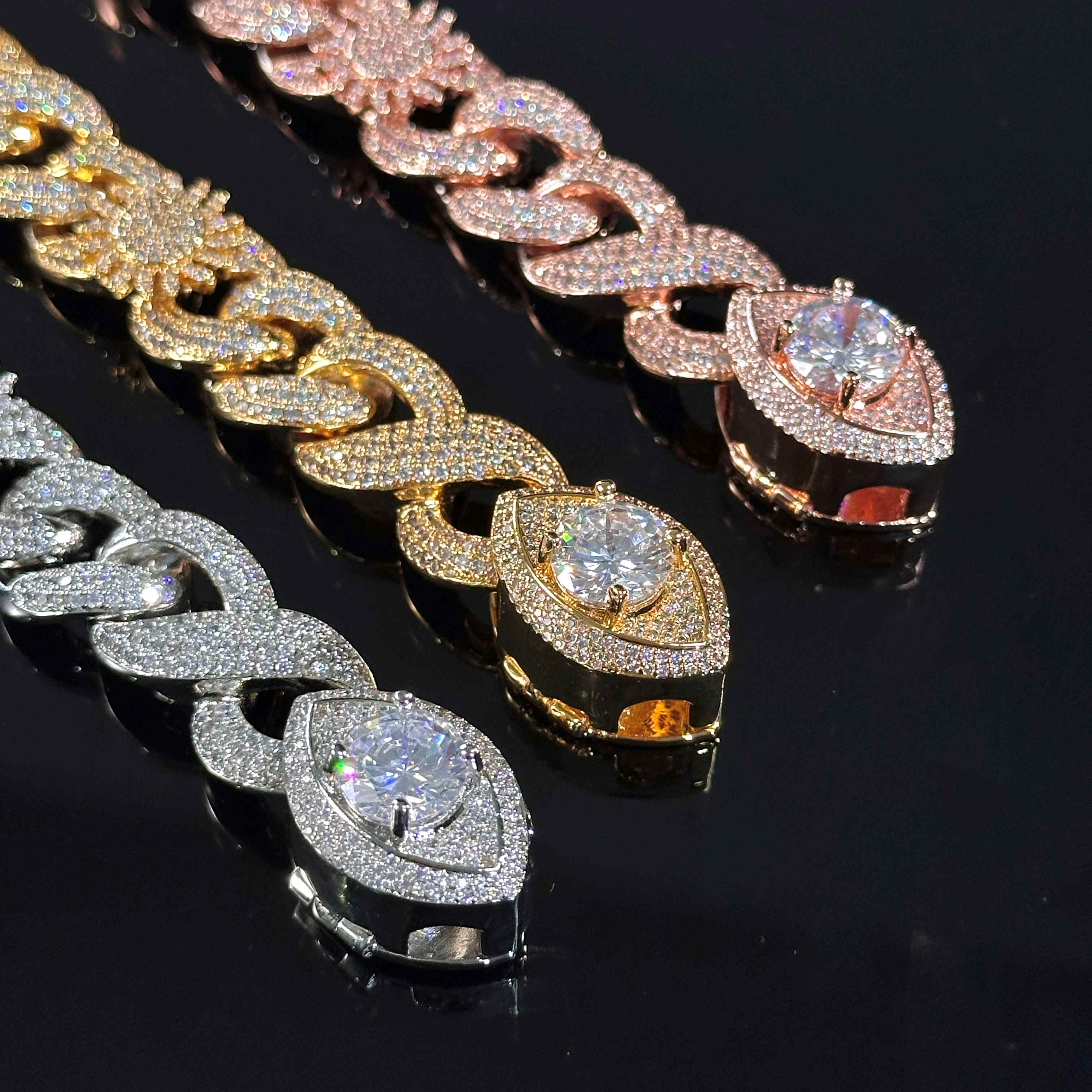 Iced Out Devil Eye Various Planets Cuban Bracelet With Street Luxury Shine - Image 7