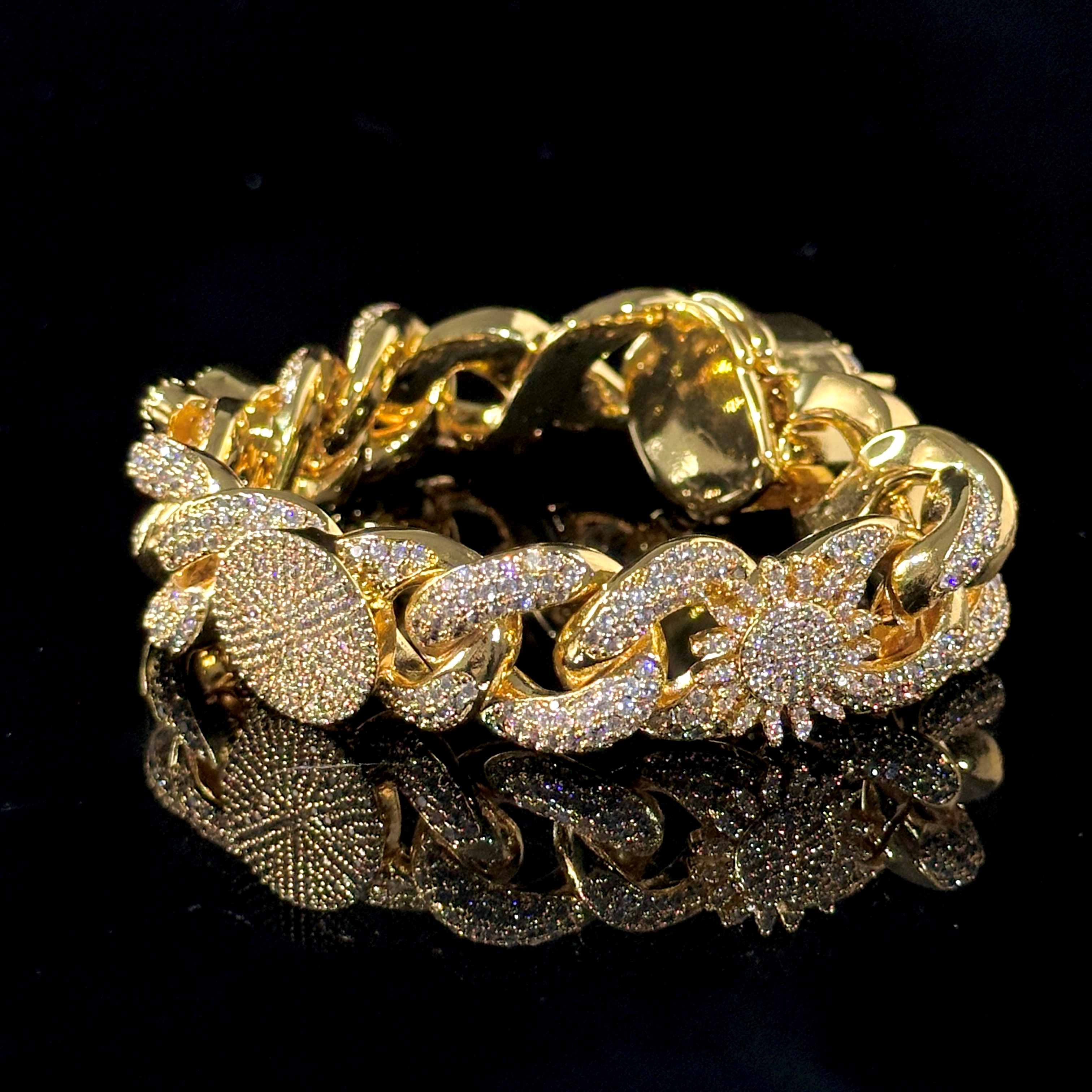 Iced Out Devil Eye Various Planets Cuban Bracelet With Street Luxury Shine