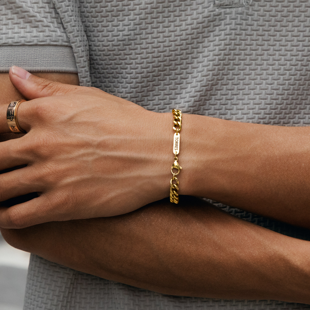 6mm Custom Name Cuban Bracelet In Gold Gold Shine With Street Luxury - Image 6