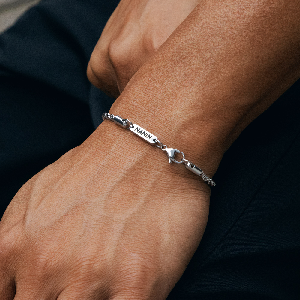 3mm Custom Name Stainless Steel Rope Bracelet With Street Luxury Shine - Image 3