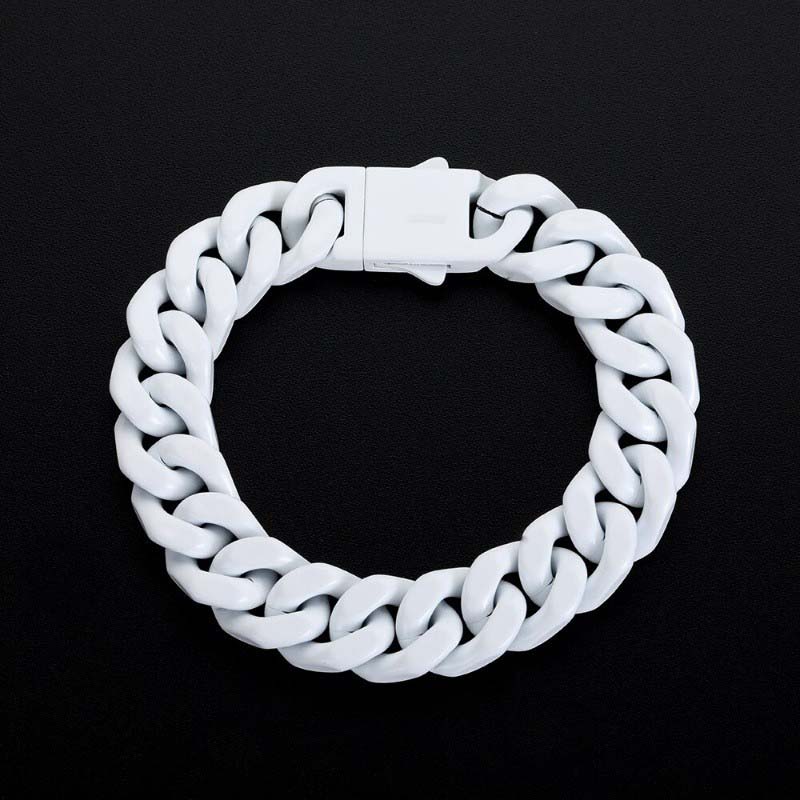 13mm Colorful Cuban Link Bracelet For Men Silver With Street Luxury Shine - Image 3