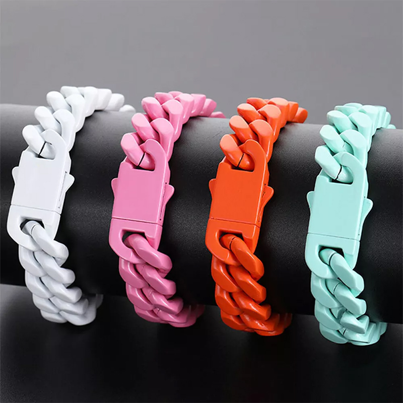 13mm Colorful Cuban Link Bracelet For Men Silver With Street Luxury Shine - Image 4