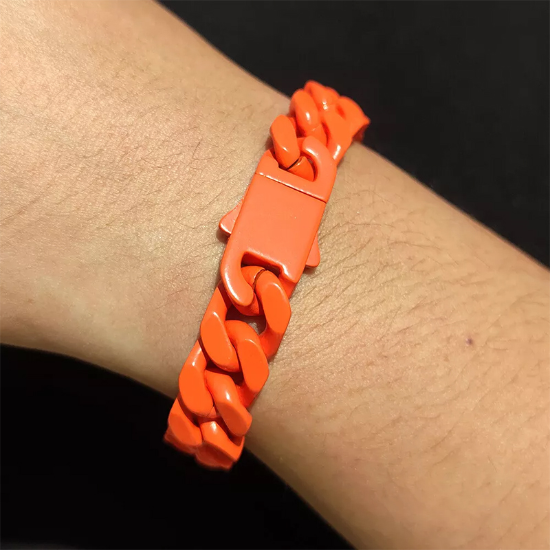 13mm Colorful Cuban Link Bracelet For Men Silver With Street Luxury Shine - Image 5