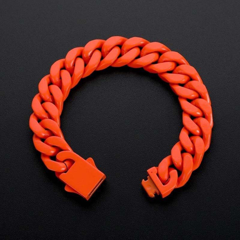 13mm Colorful Cuban Link Bracelet For Men Silver With Street Luxury Shine - Image 8