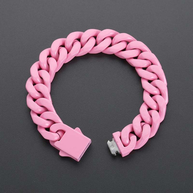 13mm Colorful Cuban Link Bracelet For Men Silver With Street Luxury Shine - Image 9