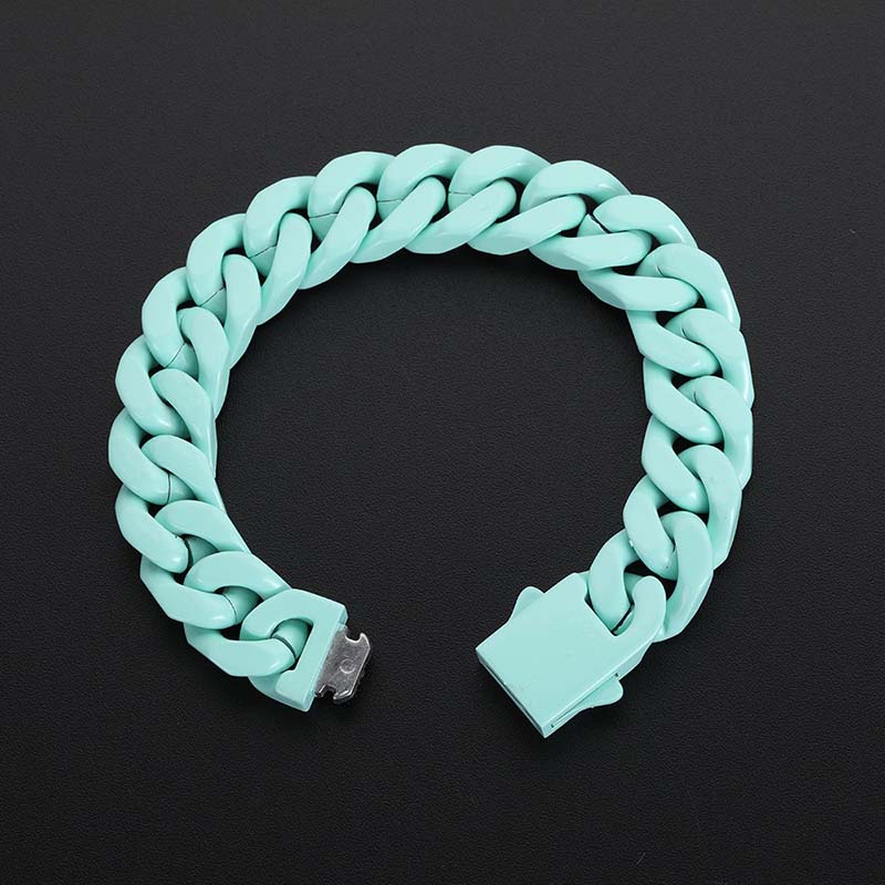 13mm Colorful Cuban Link Bracelet For Men Silver With Street Luxury Shine - Image 10