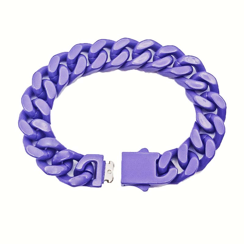 13mm Colorful Cuban Link Bracelet For Men Silver With Street Luxury Shine - Image 13