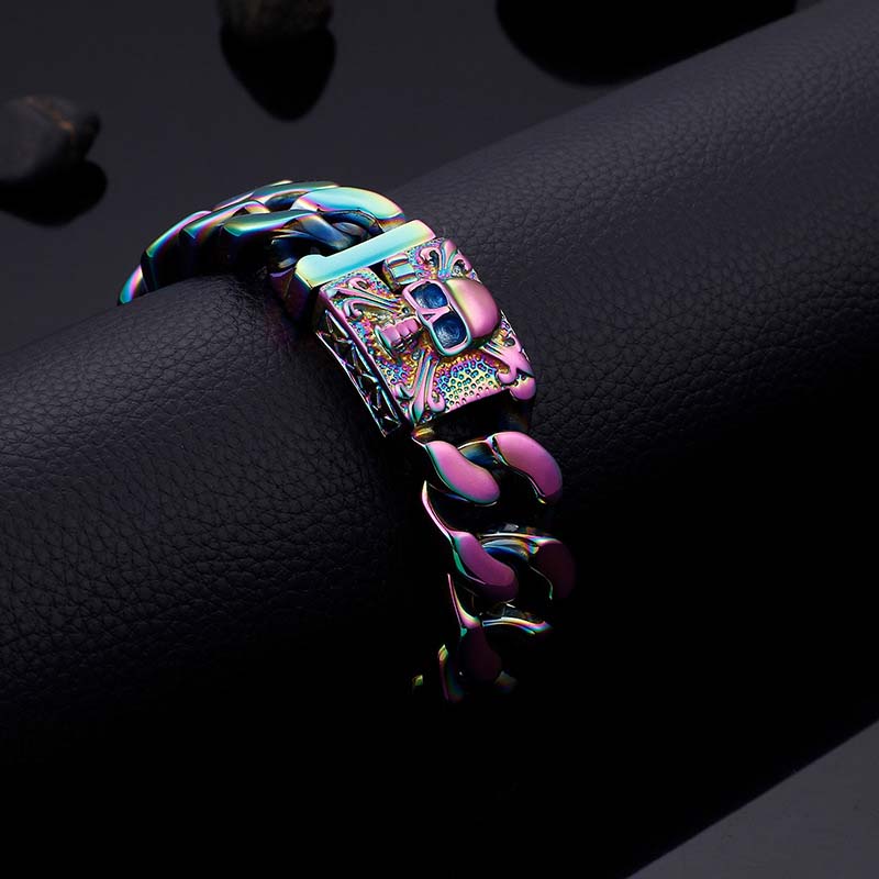 20mm Skull Clasp Cuban Bracelet Bold Statement Style With Street Luxury - Image 6