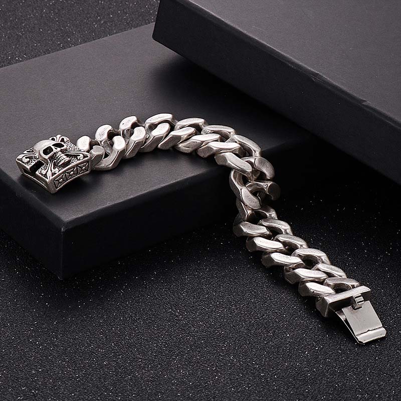 20mm Skull Clasp Cuban Bracelet Bold Statement Style With Street Luxury - Image 8