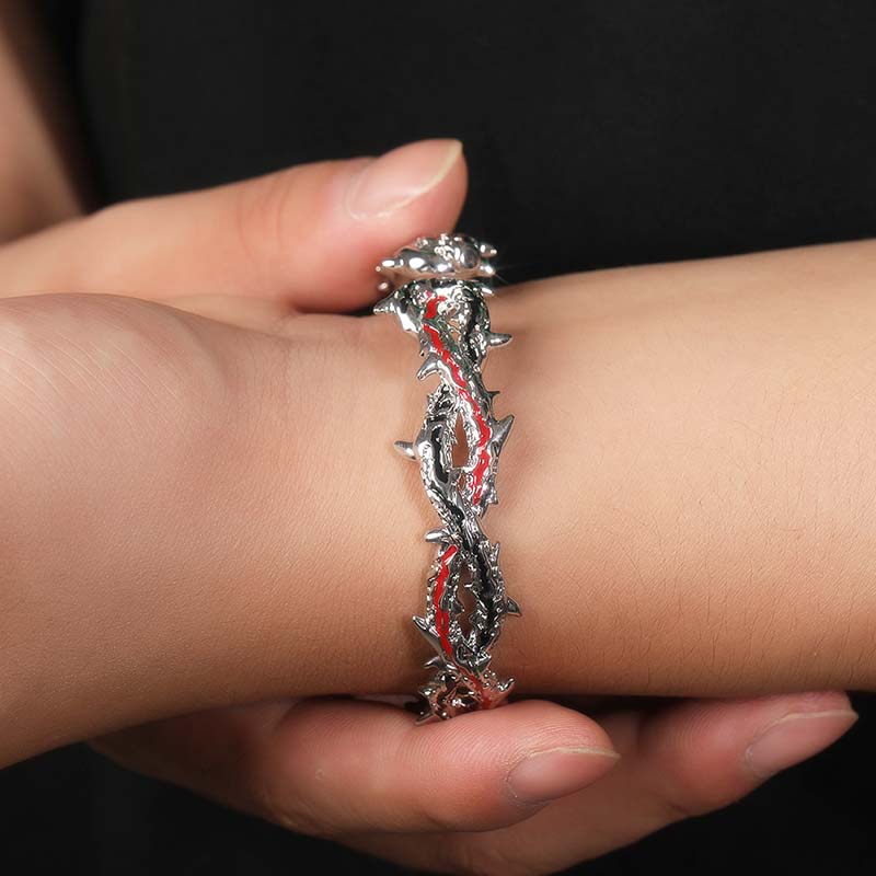 15mm Crown Of Thorns Open Bracelet Bold Statement Style With Street Luxury - Image 5