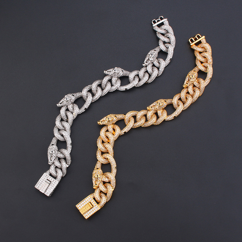 20mm Iced Out Leopard Cuban Bracelet Gold With Street Luxury Shine - Image 4