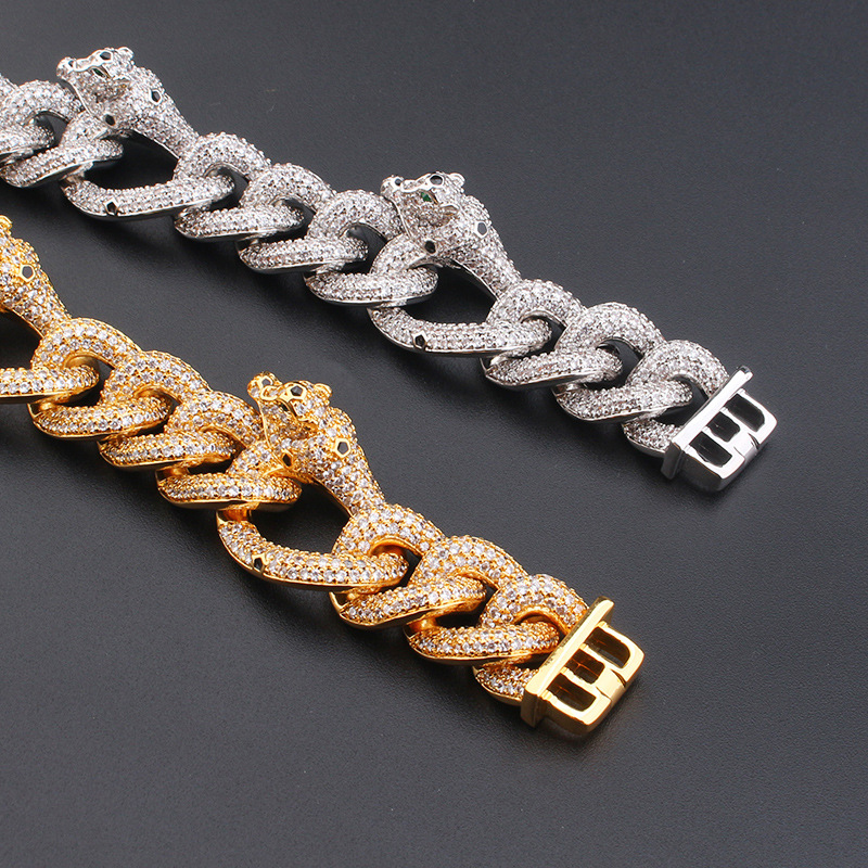 20mm Iced Out Leopard Cuban Bracelet Gold With Street Luxury Shine - Image 6