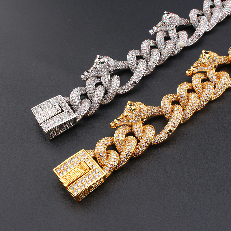 20mm Iced Out Leopard Cuban Bracelet Gold With Street Luxury Shine - Image 7