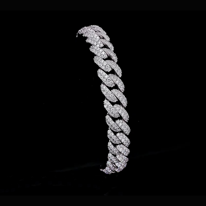 10mm Micro Paved Miami Cuban Link Bracelet Diamond With Street Luxury Shine