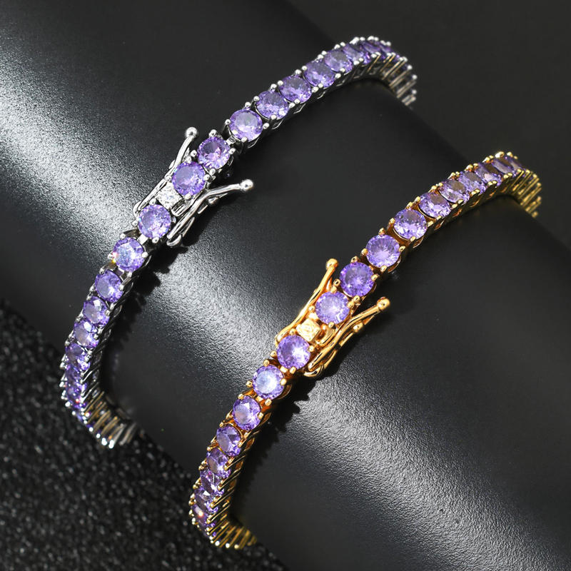 4mm Purple Tennis Bracelet Iced Out With Bold Statement Appeal