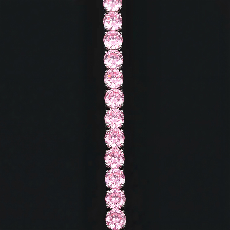 6mm Pink Tennis Bracelet In White Gold Iced Out Shine With Street Luxury - Image 5