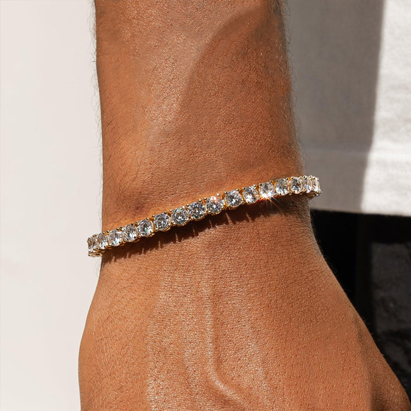 6mm Iced Out Out Tennis Bracelet Gold With Street Luxury Shine