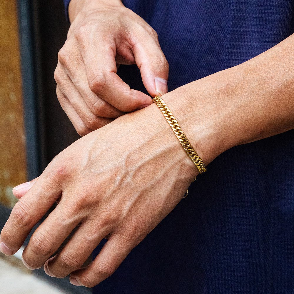 2.5/3.5/4.5/5.5/6/7/8/9/10/13mm Cuban Bracelet In Gold With Gold Shine - Image 3