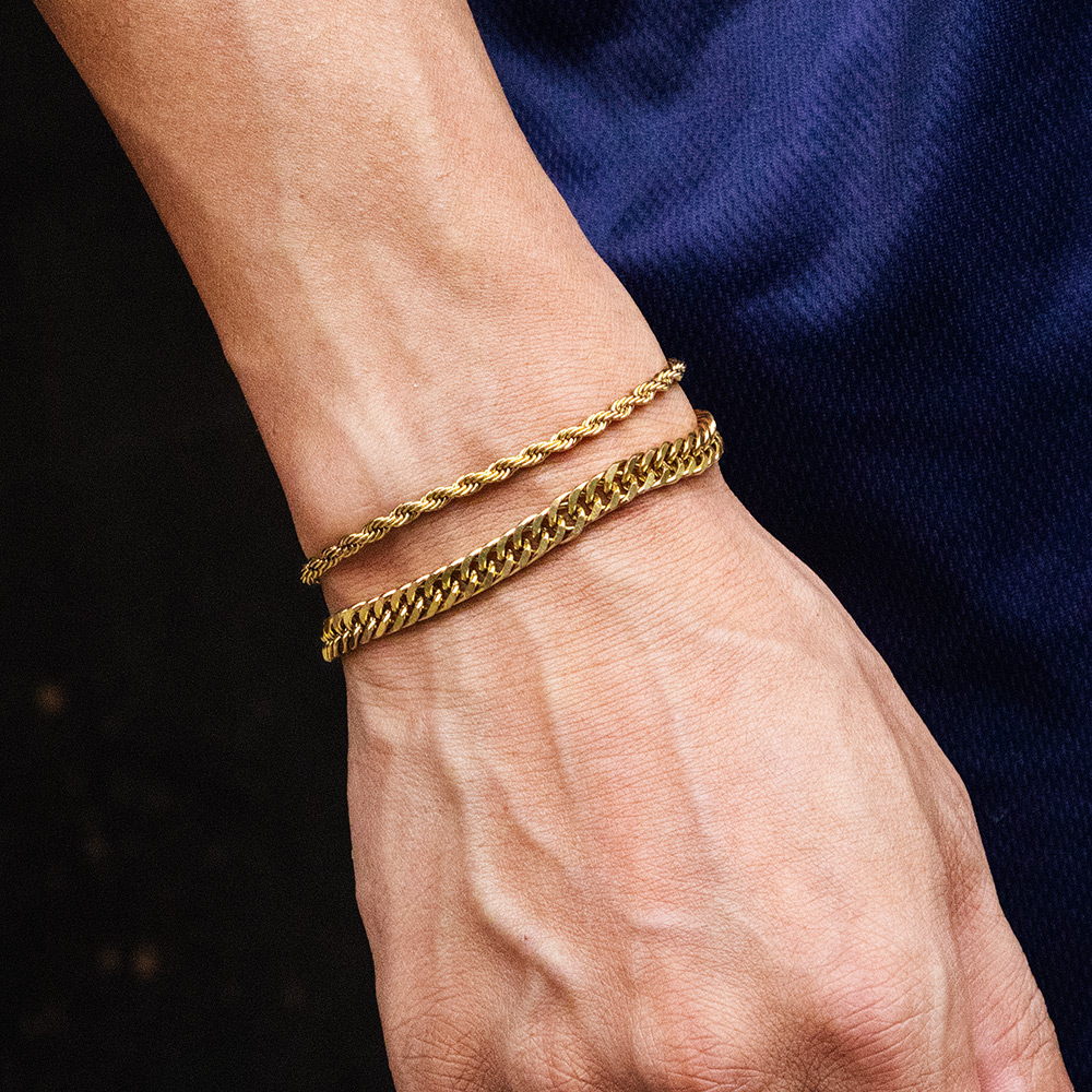 2.5/3.5/4.5/5.5/6/7/8/9/10/13mm Cuban Bracelet In Gold With Gold Shine - Image 5