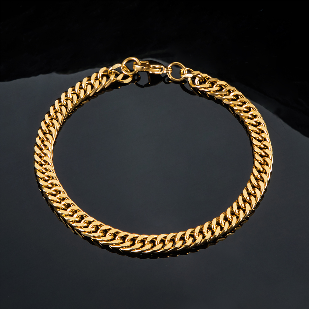 2.5/3.5/4.5/5.5/6/7/8/9/10/13mm Cuban Bracelet In Gold With Gold Shine