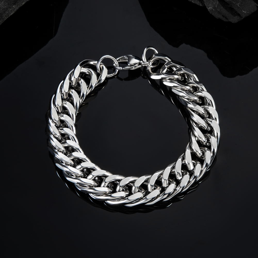 2.5/3.5/4.5/5.5/6/7/8/9/10/13mm Stainless Steel Cuban Bracelet Silver - Image 4