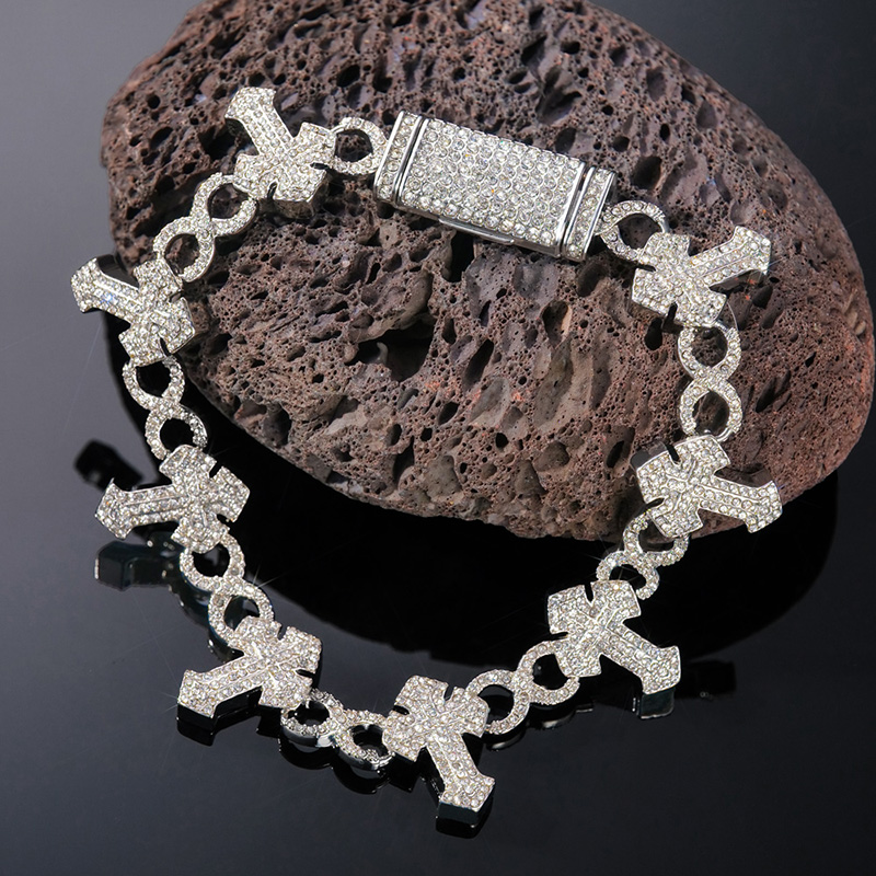 Iced Out Out Cross Infinity Bracelet Gold With Street Luxury Shine - Image 6