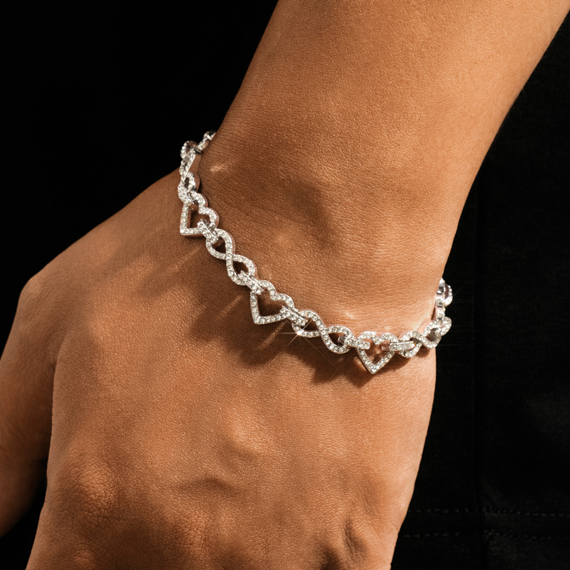 Iced Out Out Infinity Heart Bracelet Gold With Street Luxury Shine - Image 3