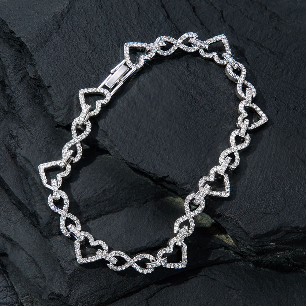 Iced Out Out Infinity Heart Bracelet Gold With Street Luxury Shine - Image 5