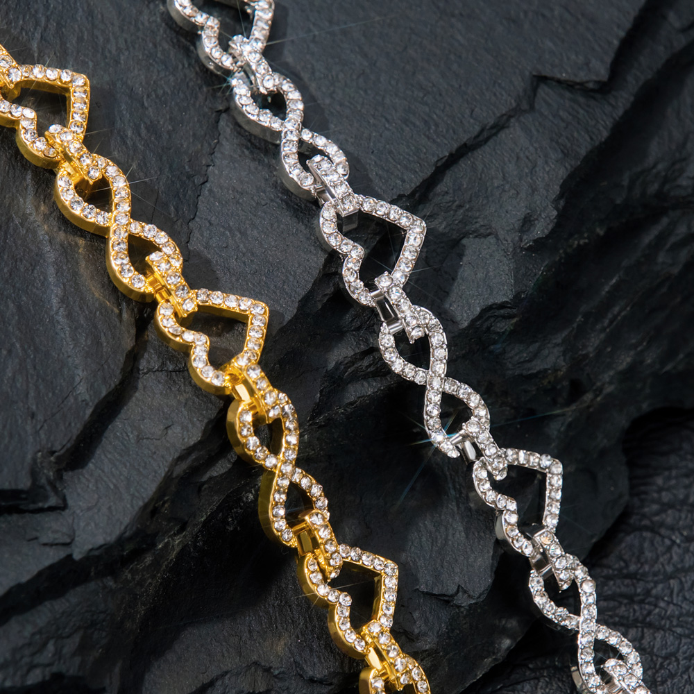 Iced Out Out Infinity Heart Bracelet Gold With Street Luxury Shine - Image 6