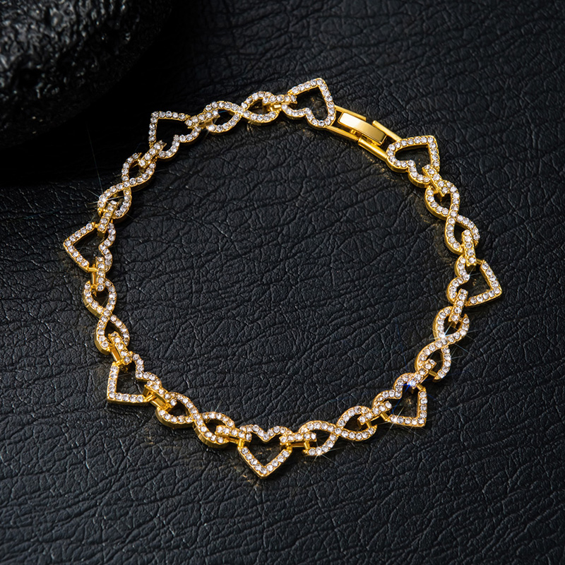 Iced Out Out Infinity Heart Bracelet Gold With Street Luxury Shine
