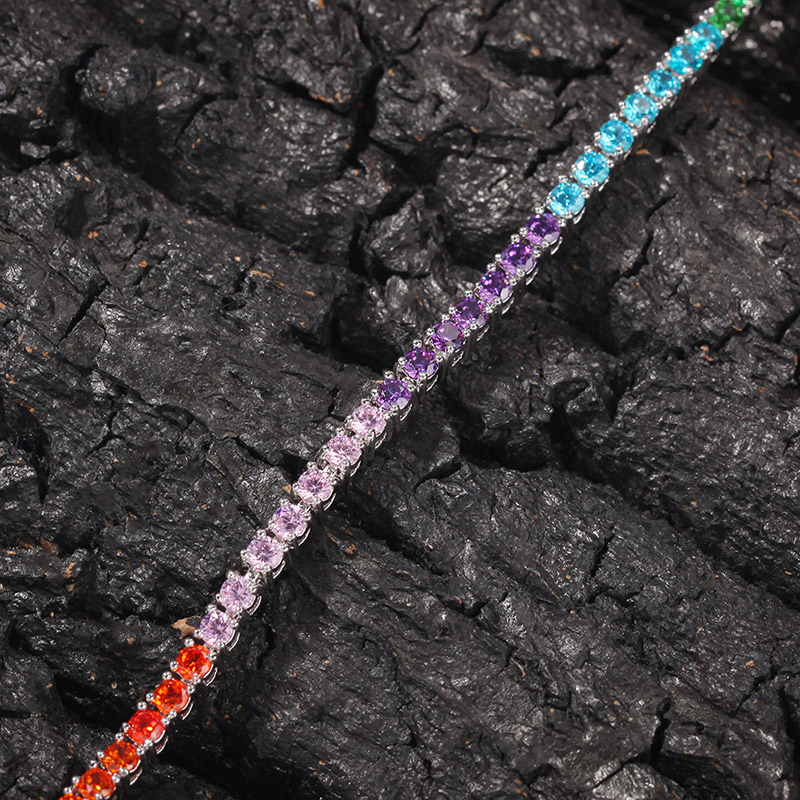 3.5mm Colored Iced Out Out Tennis Bracelet Gold With Street Luxury Shine - Image 6