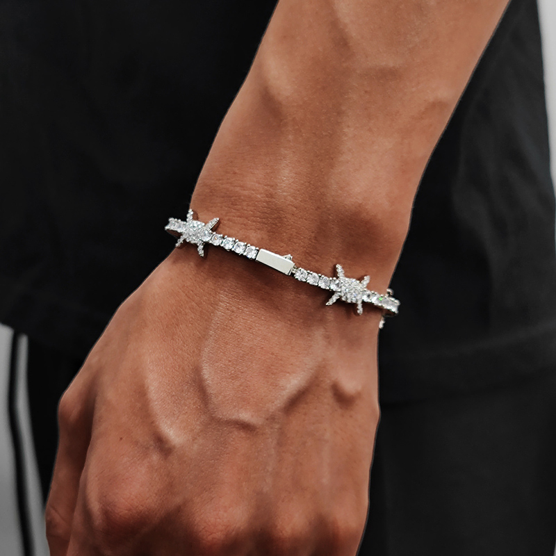 Iced Out Out Thorns Tennis Bracelet Gold With Street Luxury Shine - Image 3