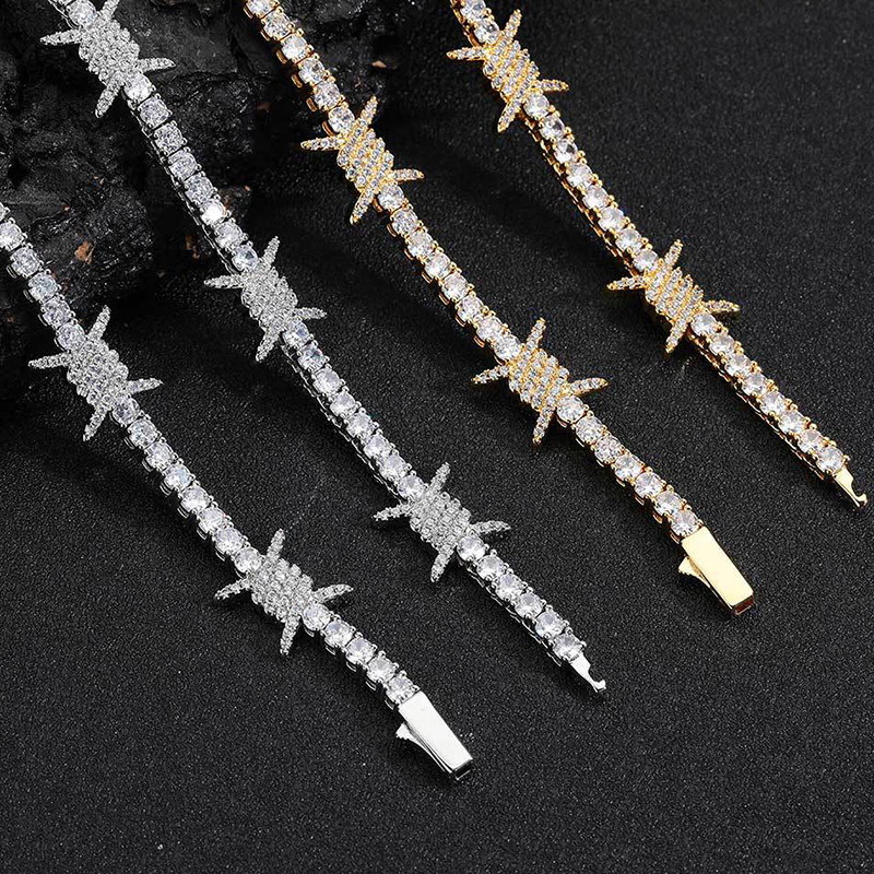 Iced Out Out Thorns Tennis Bracelet Gold With Street Luxury Shine - Image 5