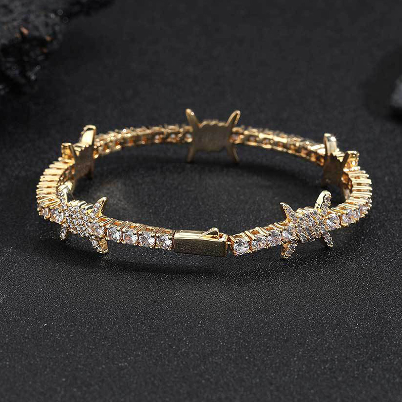 Iced Out Out Thorns Tennis Bracelet Gold With Street Luxury Shine - Image 7