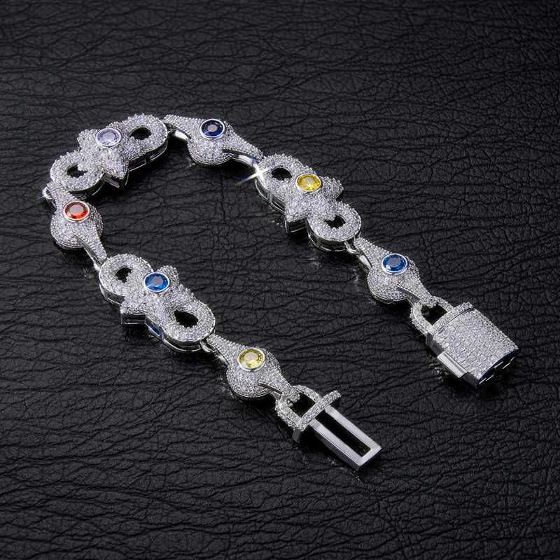 Iced Out Out 14mm Colored Evil Eye Infinity Star Amulet Bracelet Gold - Image 6
