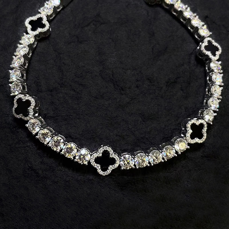 Iced Out Out Four Leaf Clover Tennis Bracelet With Street Luxury Shine
