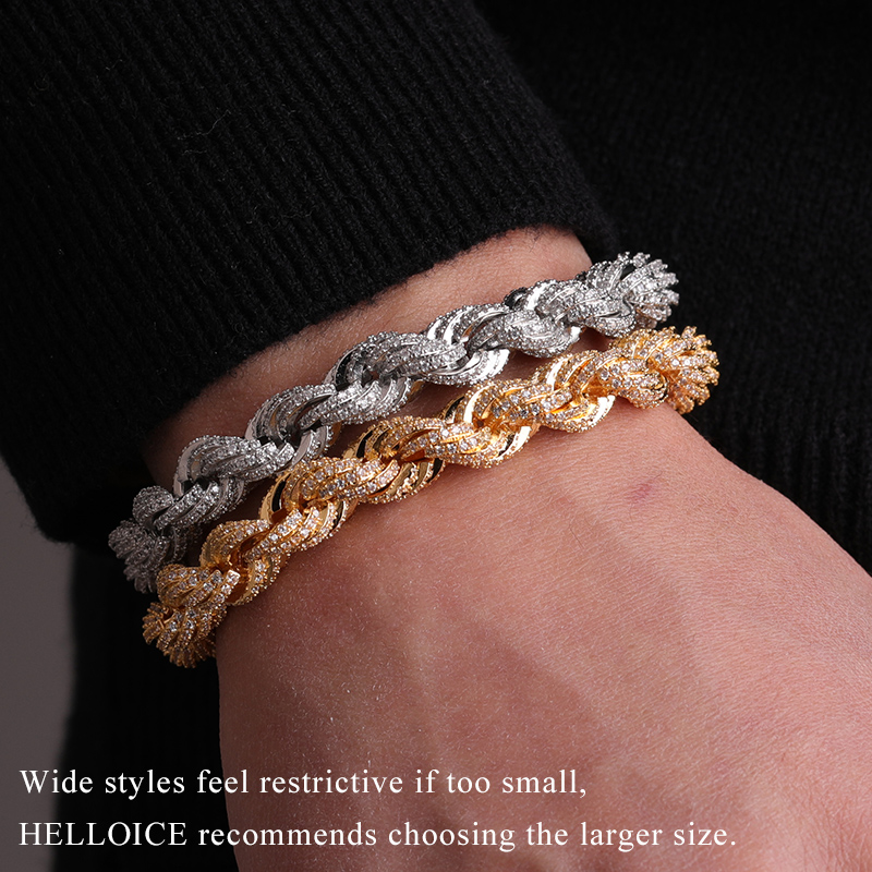 9mm Iced Out Out Rope Bracelet Gold With Street Luxury Shine - Image 3