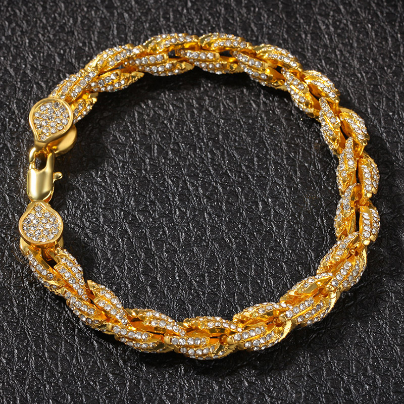9mm Iced Out Out Rope Bracelet Gold With Street Luxury Shine - Image 4