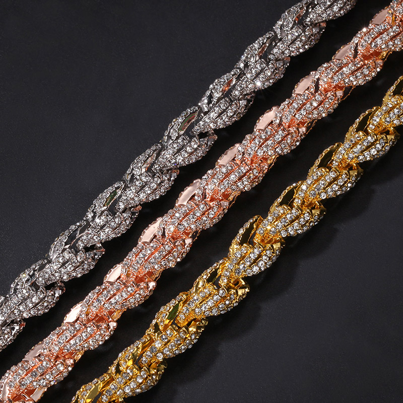 9mm Iced Out Out Rope Bracelet Gold With Street Luxury Shine - Image 6