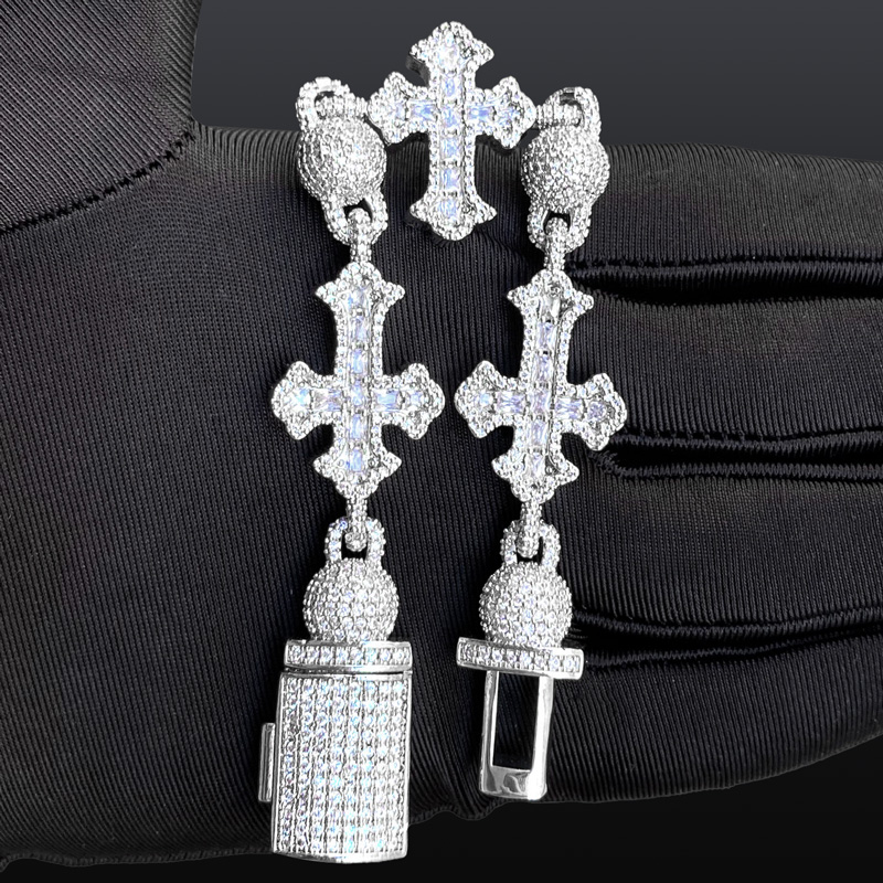 Iced Out Out Cross Bead Bracelet Gold With Street Luxury Shine - Image 3