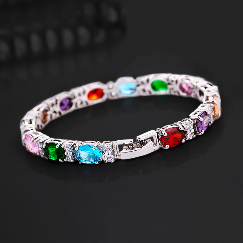 6mm Iced Out Out Oval & Round Cut Sapphire/emerald/multi-color Tennis - Image 6
