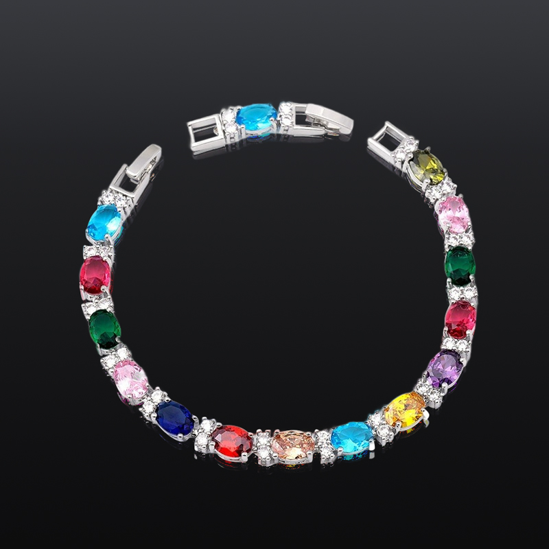 6mm Iced Out Out Oval & Round Cut Sapphire/emerald/multi-color Tennis - Image 7