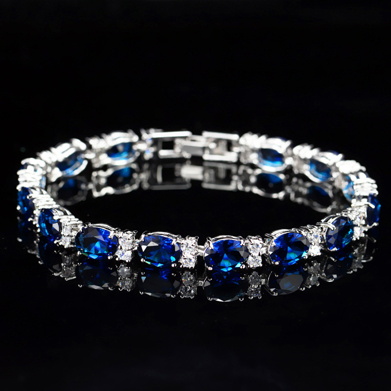 6mm Iced Out Out Oval & Round Cut Sapphire/emerald/multi-color Tennis
