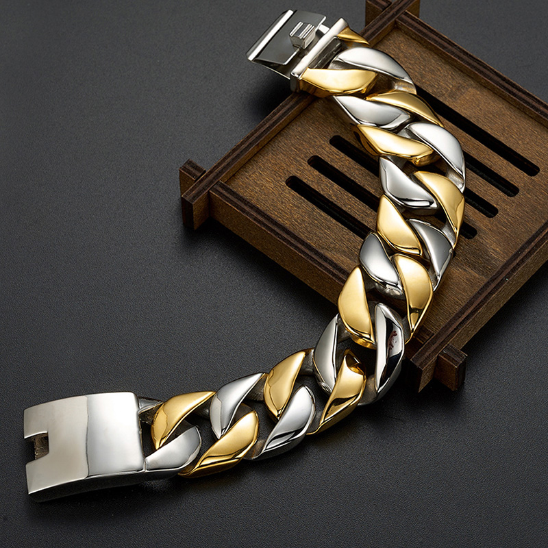 26mm 316l Stainless Steel Cuban Bracelet Silver With Street Luxury Shine - Image 3