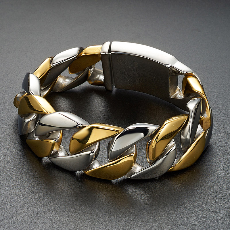 26mm 316l Stainless Steel Cuban Bracelet Silver With Street Luxury Shine - Image 4