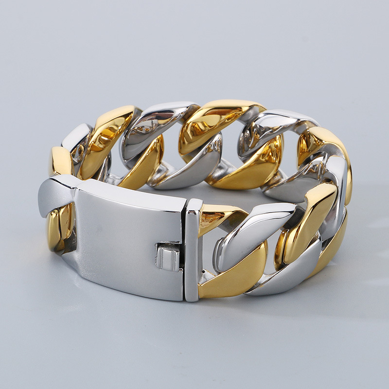 26mm 316l Stainless Steel Cuban Bracelet Silver With Street Luxury Shine - Image 5